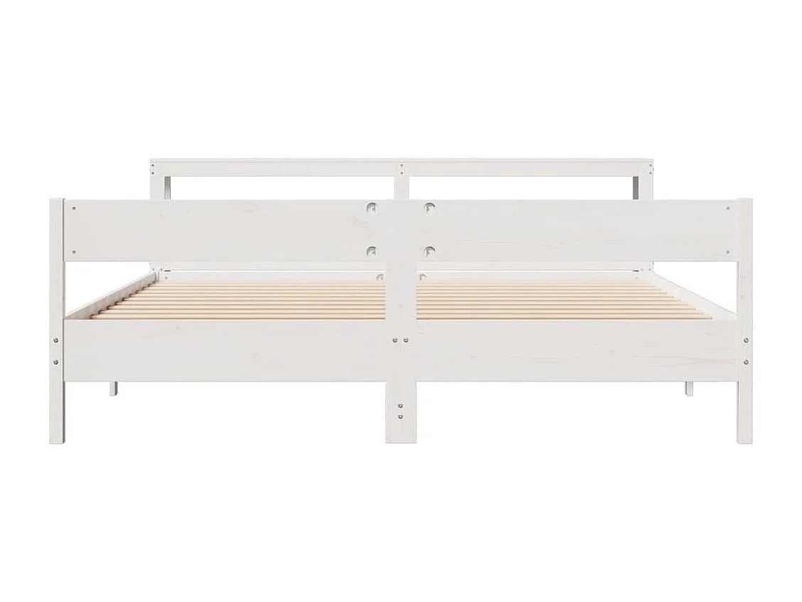 Bedframe zonder matras massief grenenhout wit 180x200 cm