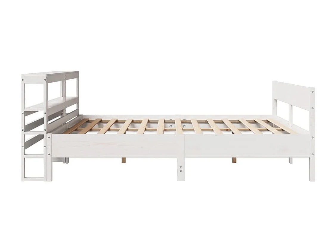 Bedframe zonder matras massief grenenhout wit 180x200 cm