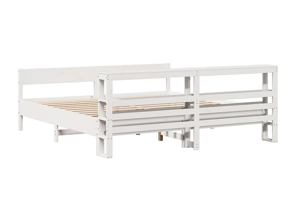 Bedframe zonder matras massief grenenhout wit 180x200 cm