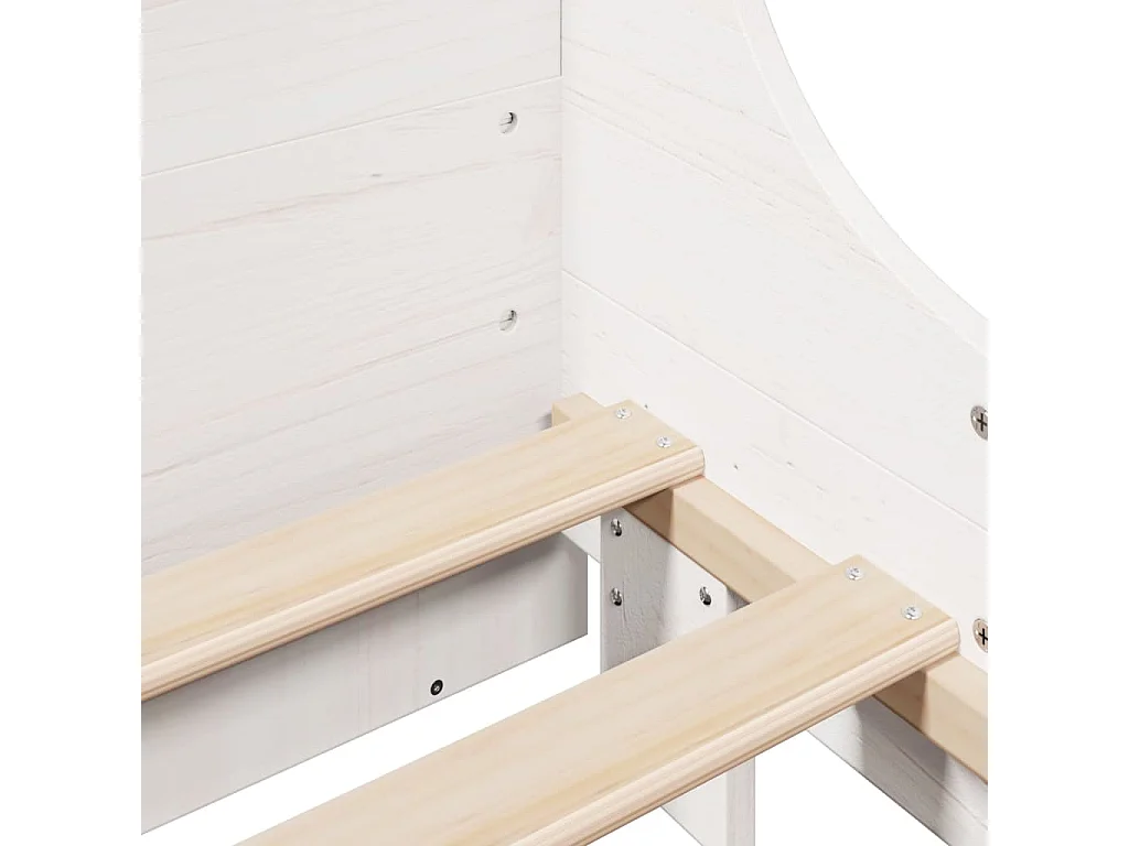 Bedframe zonder matras massief grenenhout wit 180x200 cm