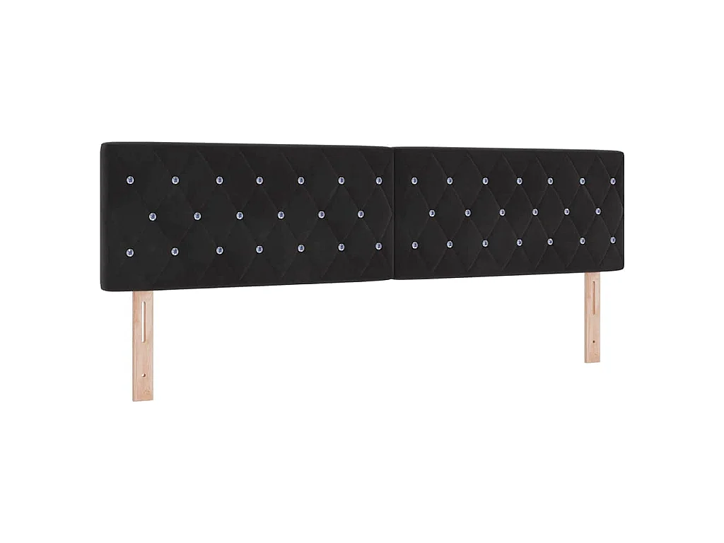 Boxspringbett mit Matratze Schwarz 180 x 200 cm Samt