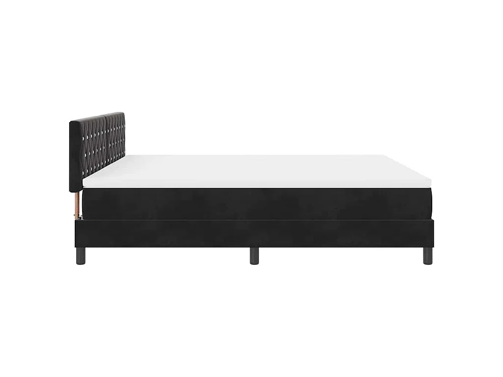 Boxspringbett mit Matratze Schwarz 180 x 200 cm Samt