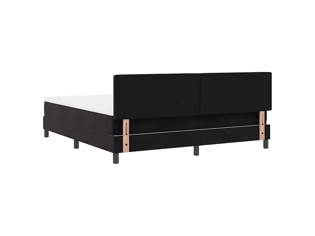 Boxspringbett mit Matratze Schwarz 180 x 200 cm Samt