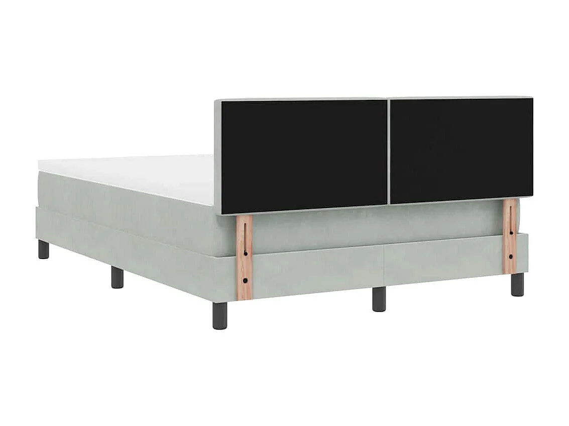 Boxspringbett mit Kopfteil Hellgrau 140 x 200 cm Samt