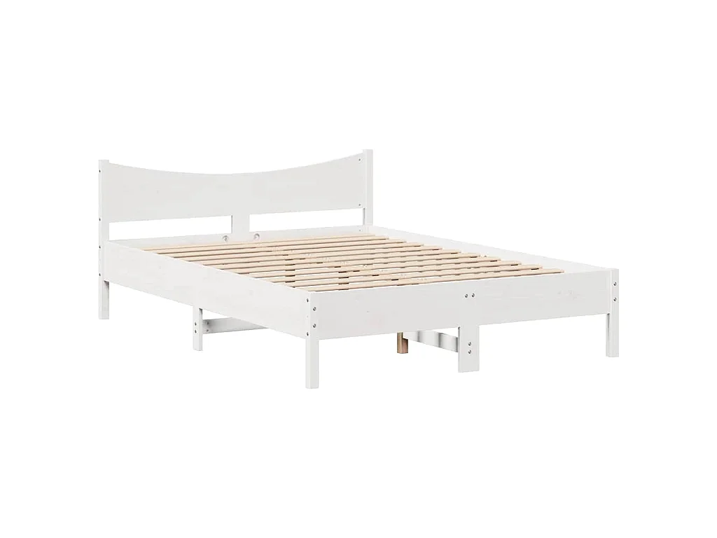 Bedframe met lades massief grenenhout wit 140x190 cm