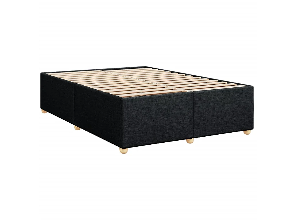Cama box spring con colchón tela negro 140x200 cm