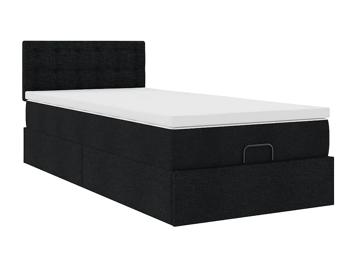 Ottoman bed met matras 90x190cm stof zwart
