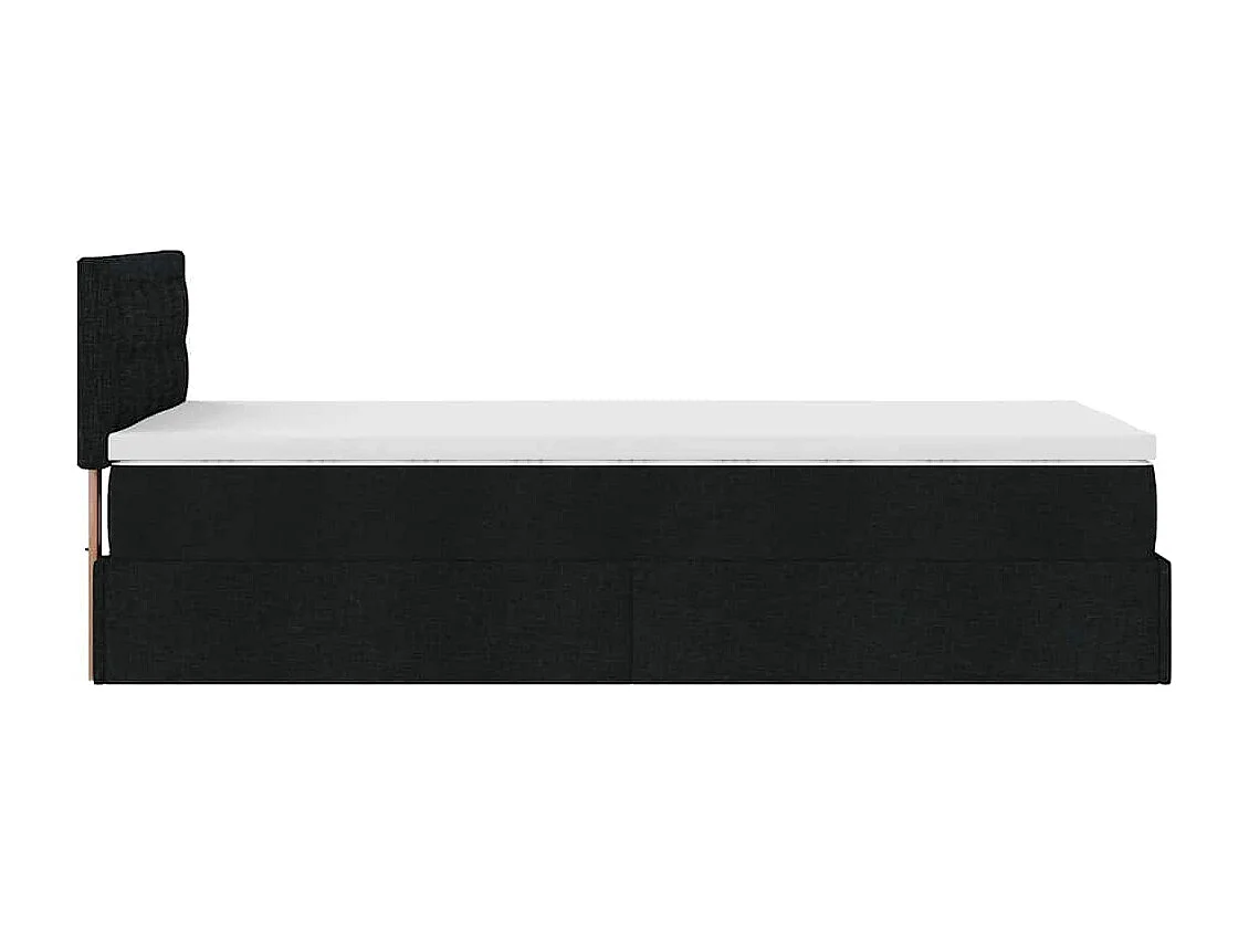 Ottoman bed met matras 90x190cm stof zwart