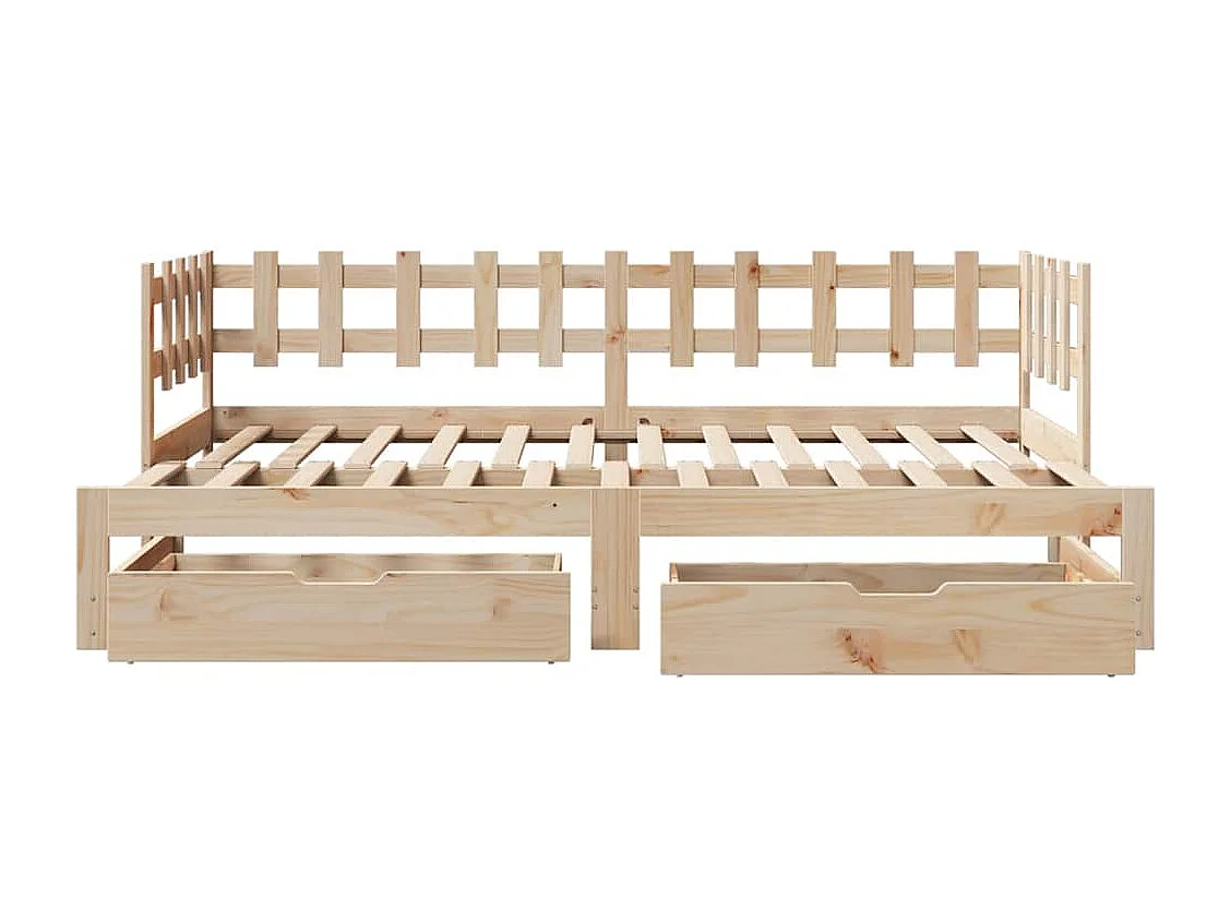 Sofá-cama com gavetão e gavetas sem colchão 90x190 cm