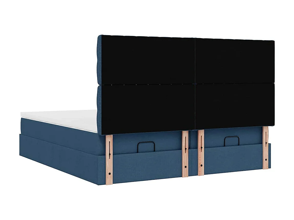 Ottoman bed met matrassen 180x200cm stof blauw