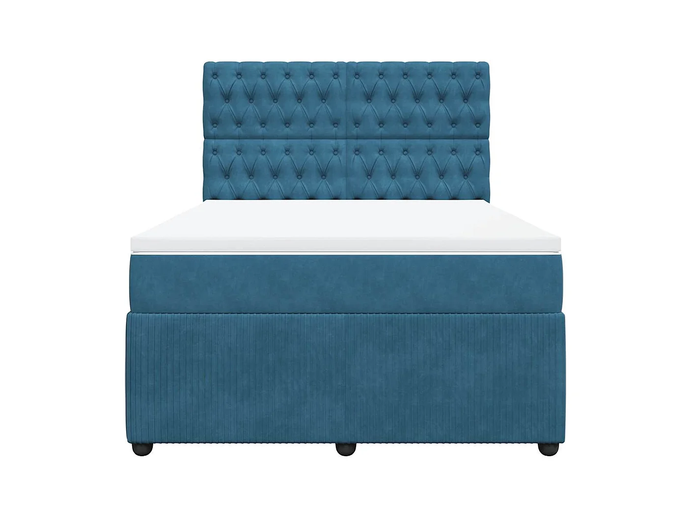 Boxspringbett mit Matratze Blau 140x200 cm Samt