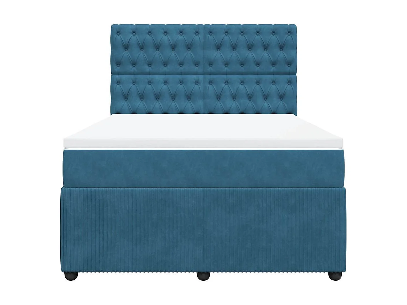 Boxspring met matras fluweel blauw 140x200 cm