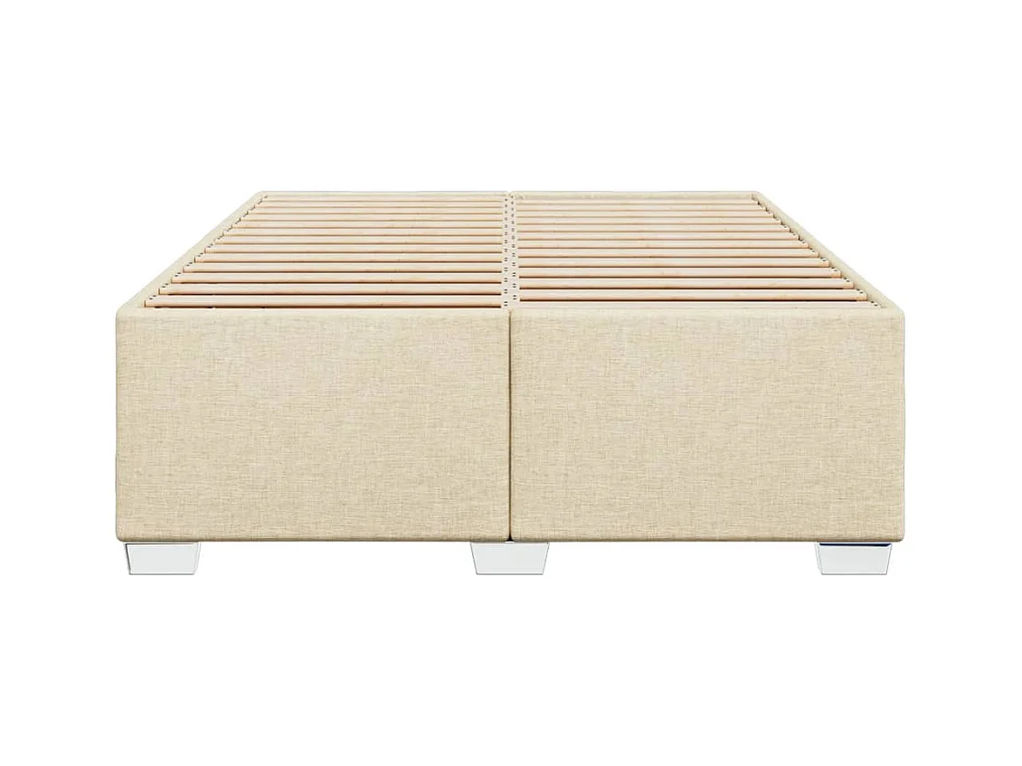 Cadre de lit sans matelas crème 140x200 cm tissu