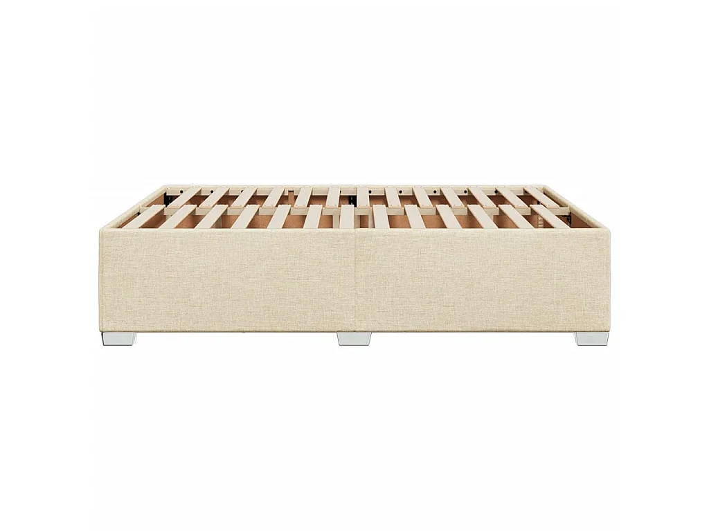 Bettgestell ohne Matratze Creme 140x200 cm Stoff