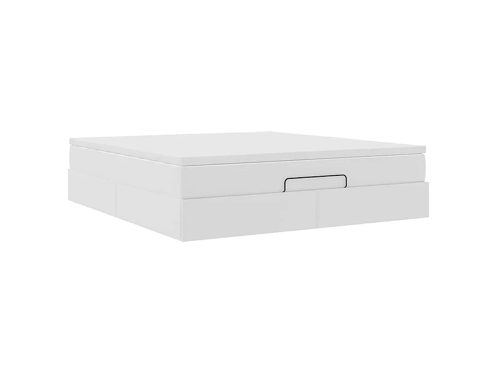 Ottoman bed met matras 160x200cm kunstleer wit