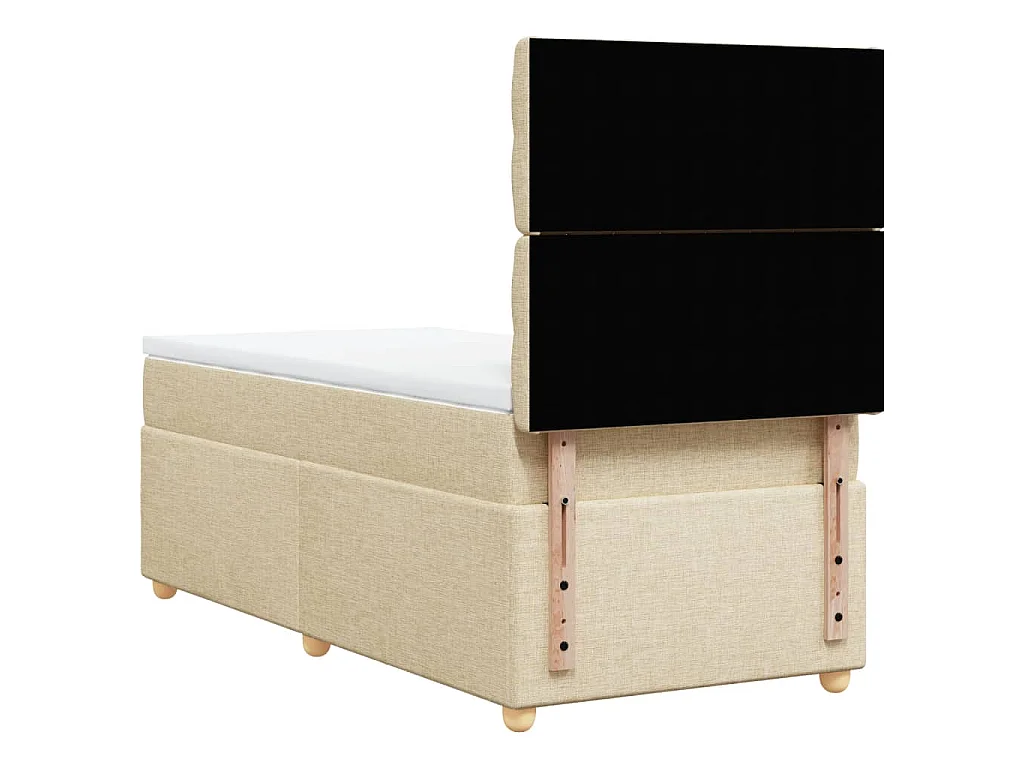 Giroletto a Molle con Materasso Crema 100x200 cm in Tessuto