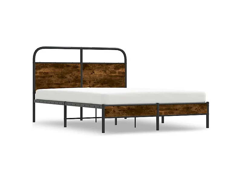 Cadre de lit sans matelas 140x200 cm chêne fumé bois ingénierie