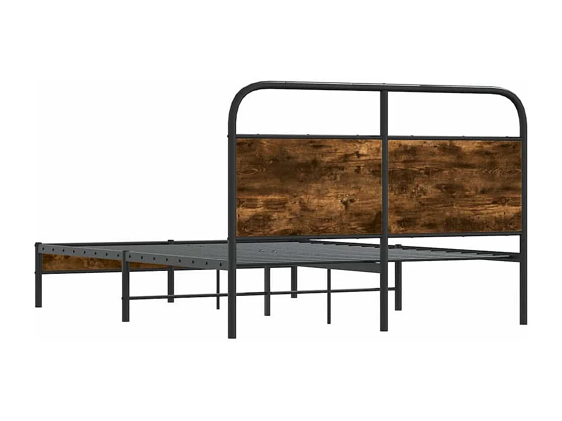 Cadre de lit sans matelas 140x200 cm chêne fumé bois ingénierie