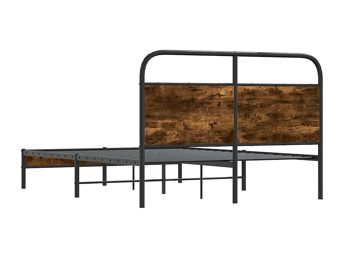 Cadre de lit sans matelas 140x200 cm chêne fumé bois ingénierie