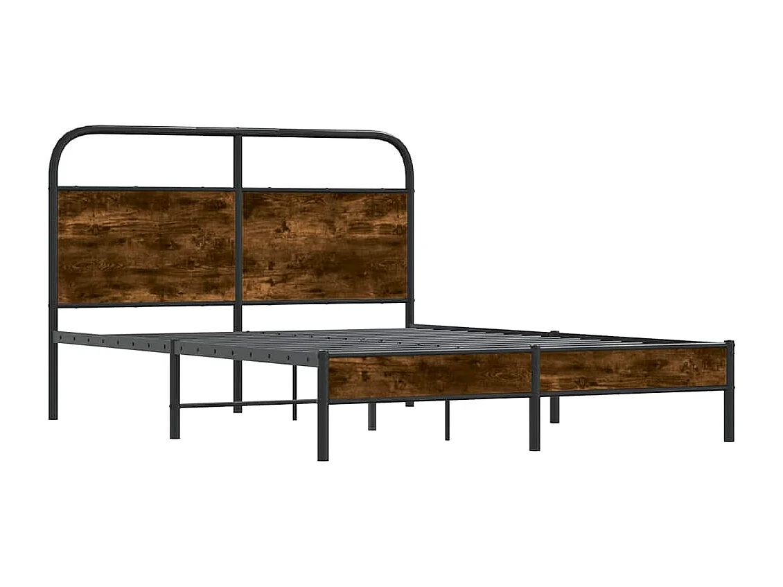 Cadre de lit sans matelas 140x200 cm chêne fumé bois ingénierie