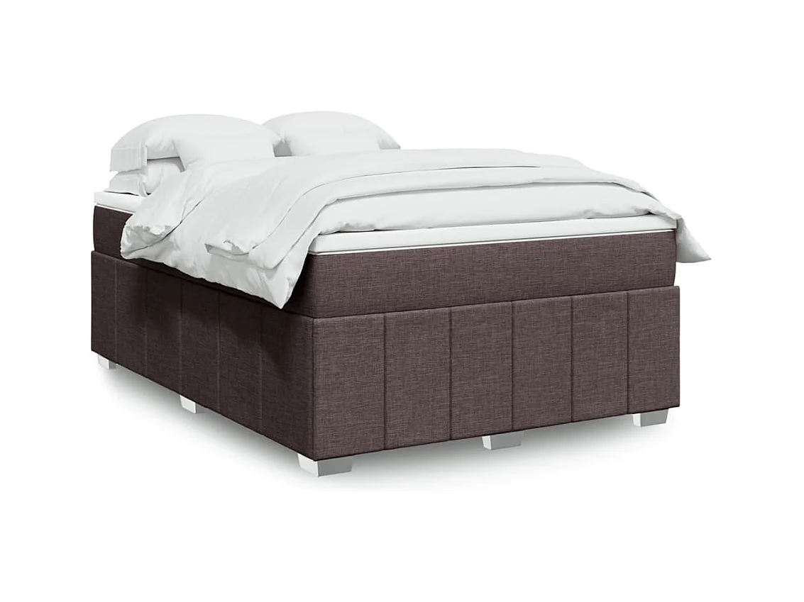 Boxspringbett mit Matratze Dunkelbraun 140x200 cm Stoff