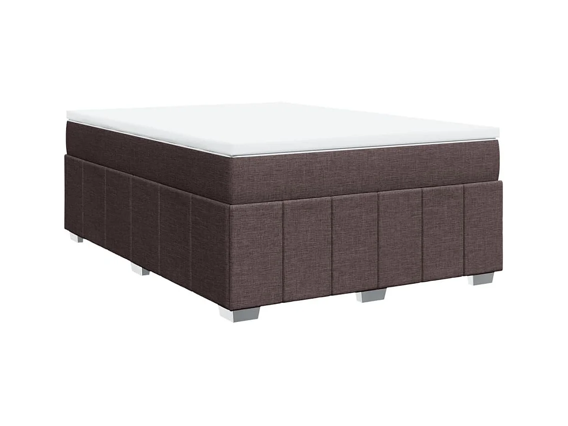 Boxspringbett mit Matratze Dunkelbraun 140x200 cm Stoff