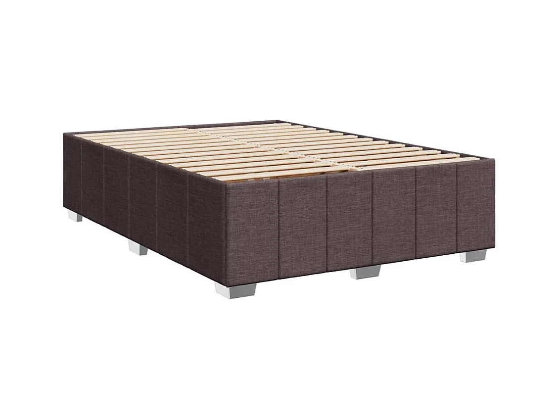 Boxspringbett mit Matratze Dunkelbraun 140x200 cm Stoff