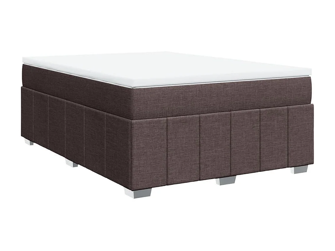 Cama com molas/colchão 140x200 cm tecido castanho-escuro