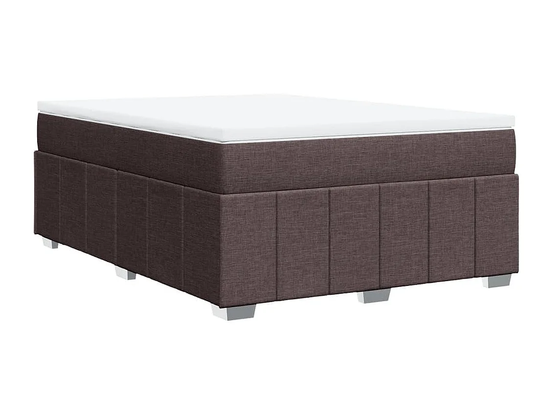 Cama com molas/colchão 140x200 cm tecido castanho-escuro