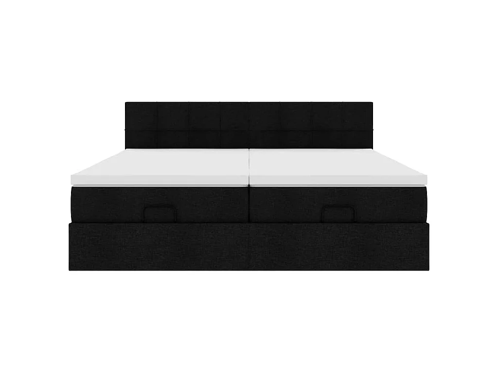 Ottoman bed met matrassen 160x200cm stof zwart