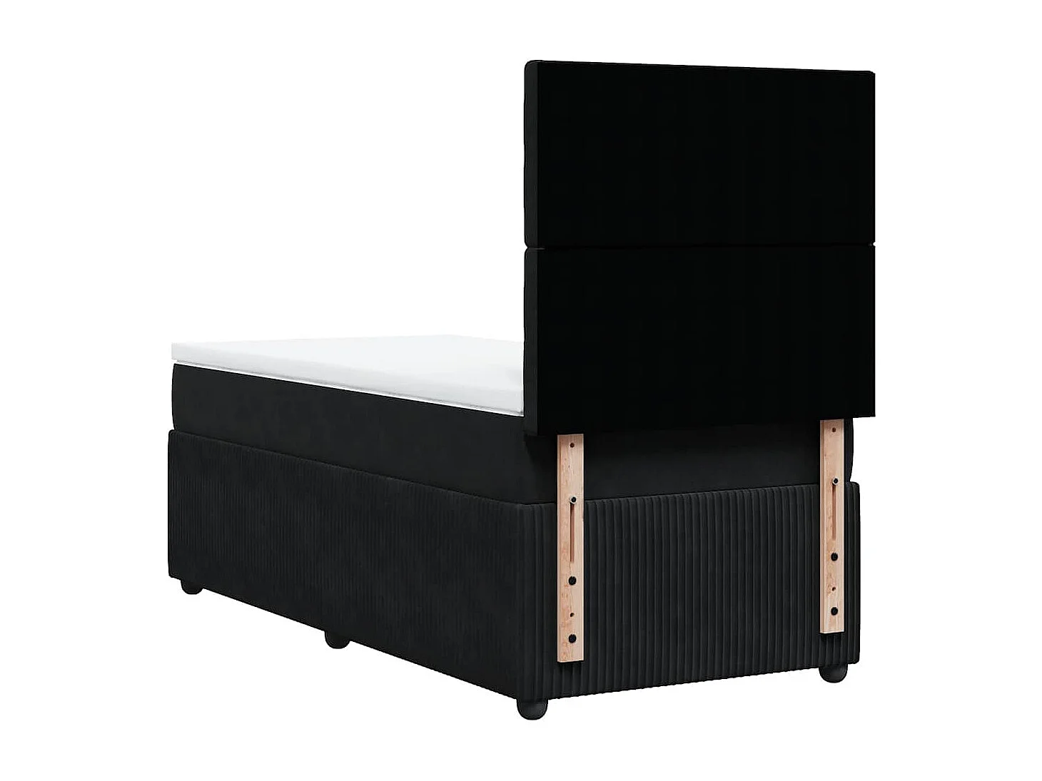 Sommier à lattes de lit avec matelas Noir 90x200 cm Velours