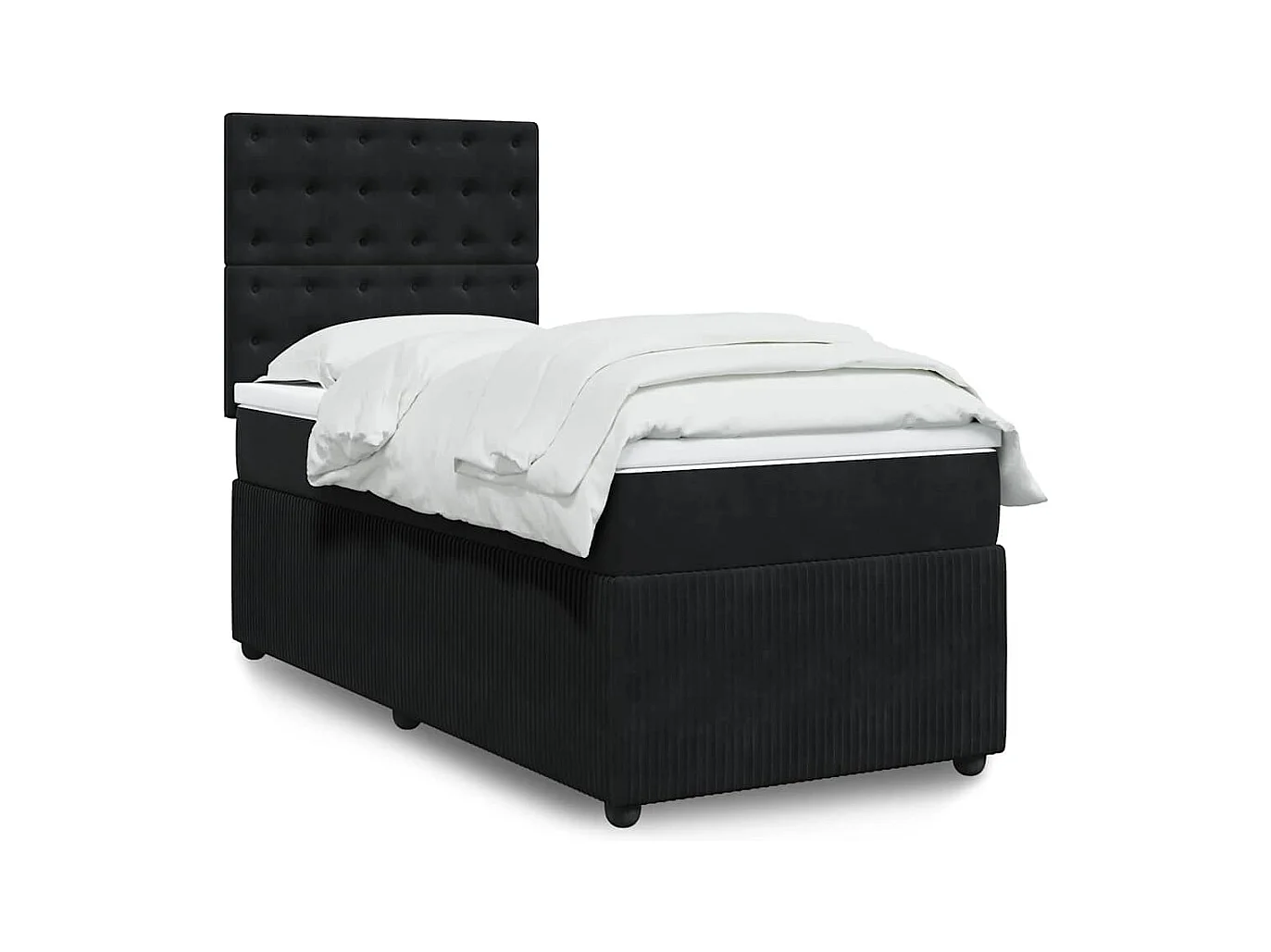 Cama com molas/colchão 90x200 cm veludo preto