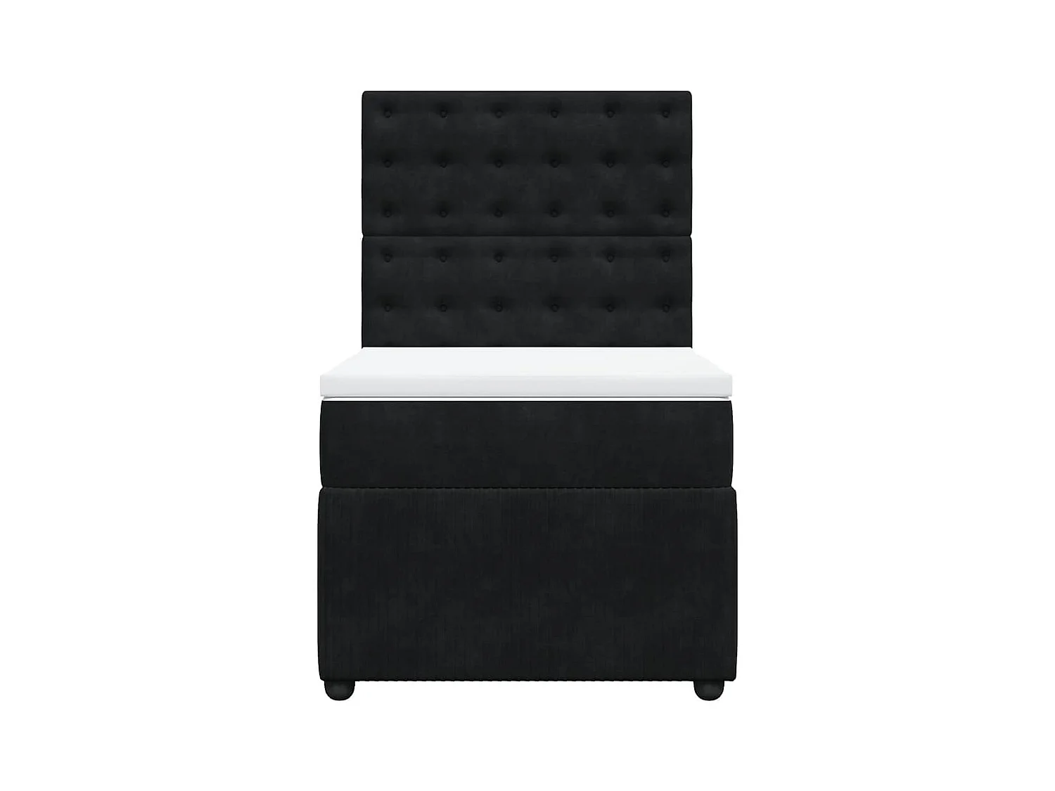 Cama com molas/colchão 90x200 cm veludo preto