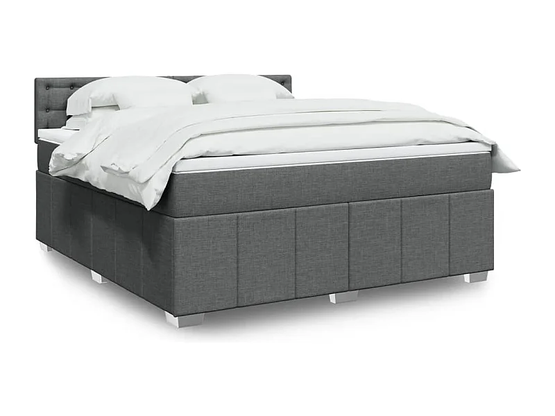 Boxspringbett mit Matratze Dunkelgrau 180x200 cm Stoff