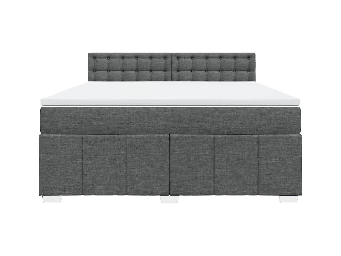 Boxspringbett mit Matratze Dunkelgrau 180x200 cm Stoff