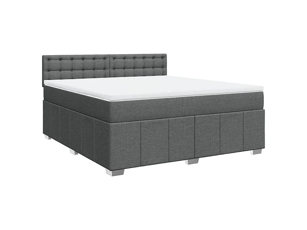 Boxspringbett mit Matratze Dunkelgrau 180x200 cm Stoff