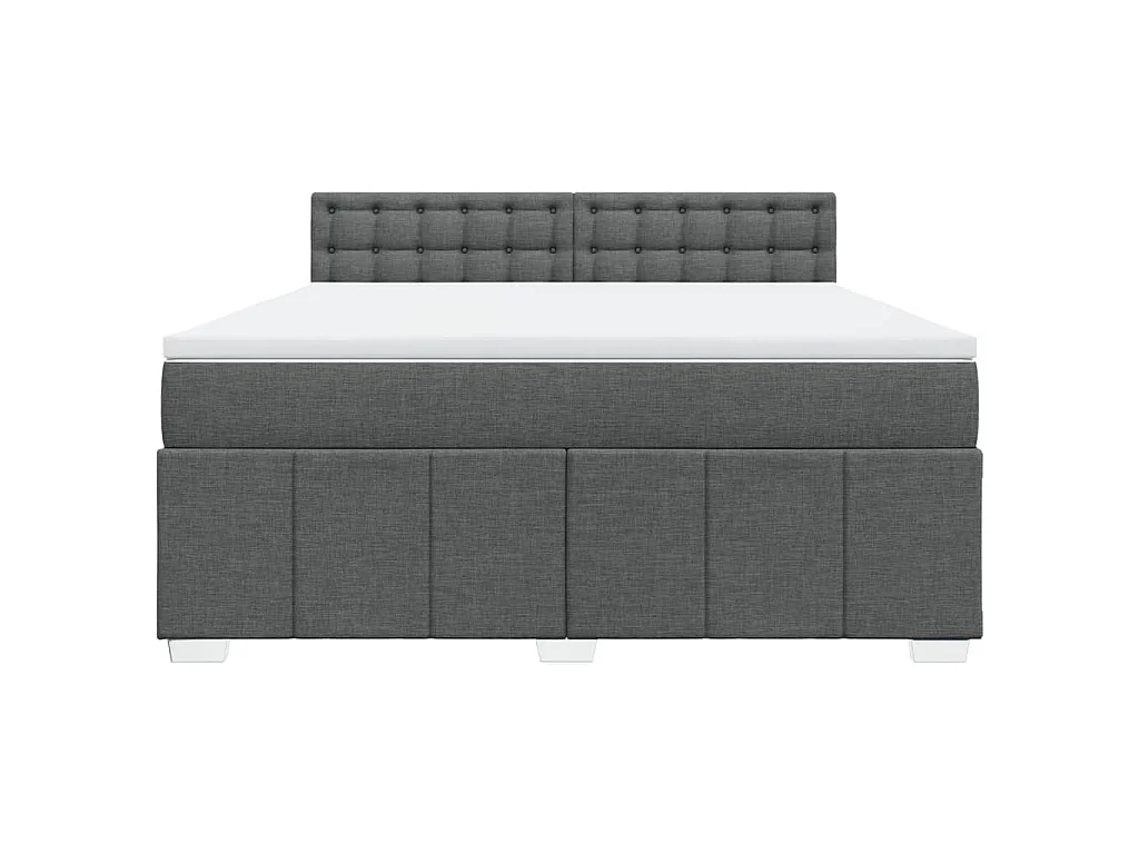 Boxspringbett mit Matratze Dunkelgrau 180x200 cm Stoff