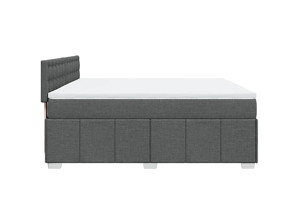 Boxspringbett mit Matratze Dunkelgrau 180x200 cm Stoff