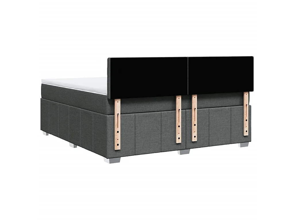 Boxspringbett mit Matratze Dunkelgrau 180x200 cm Stoff