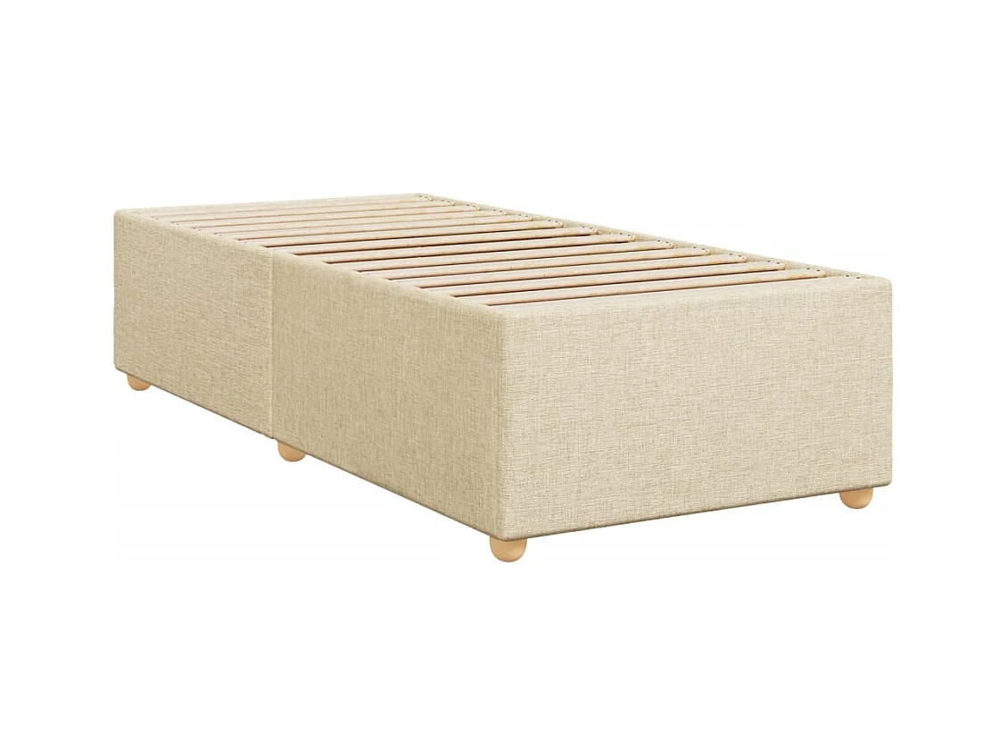 Sommier à lattes de lit avec matelas Crème 90x200 cm Tissu
