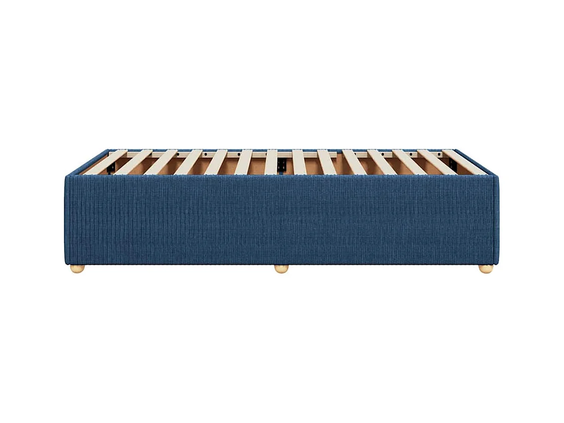 Cadre de lit sans matelas bleu 100x200 cm tissu