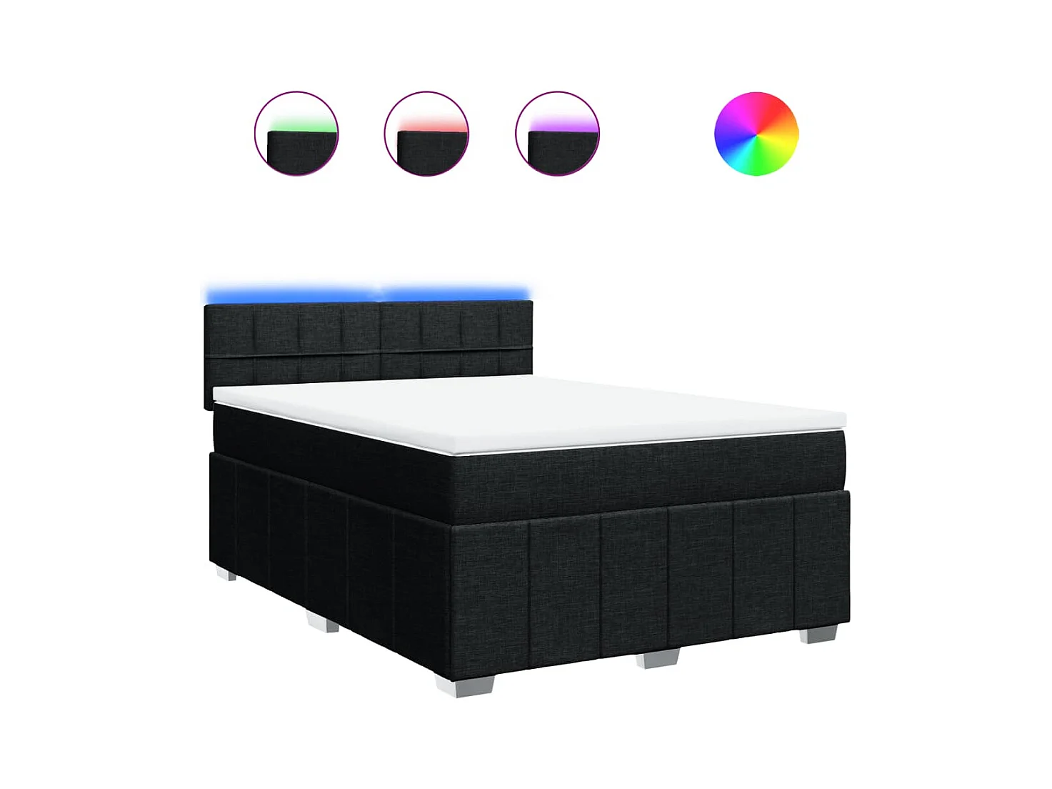 Boxspringbett mit Matratze Schwarz 160x200 cm Stoff