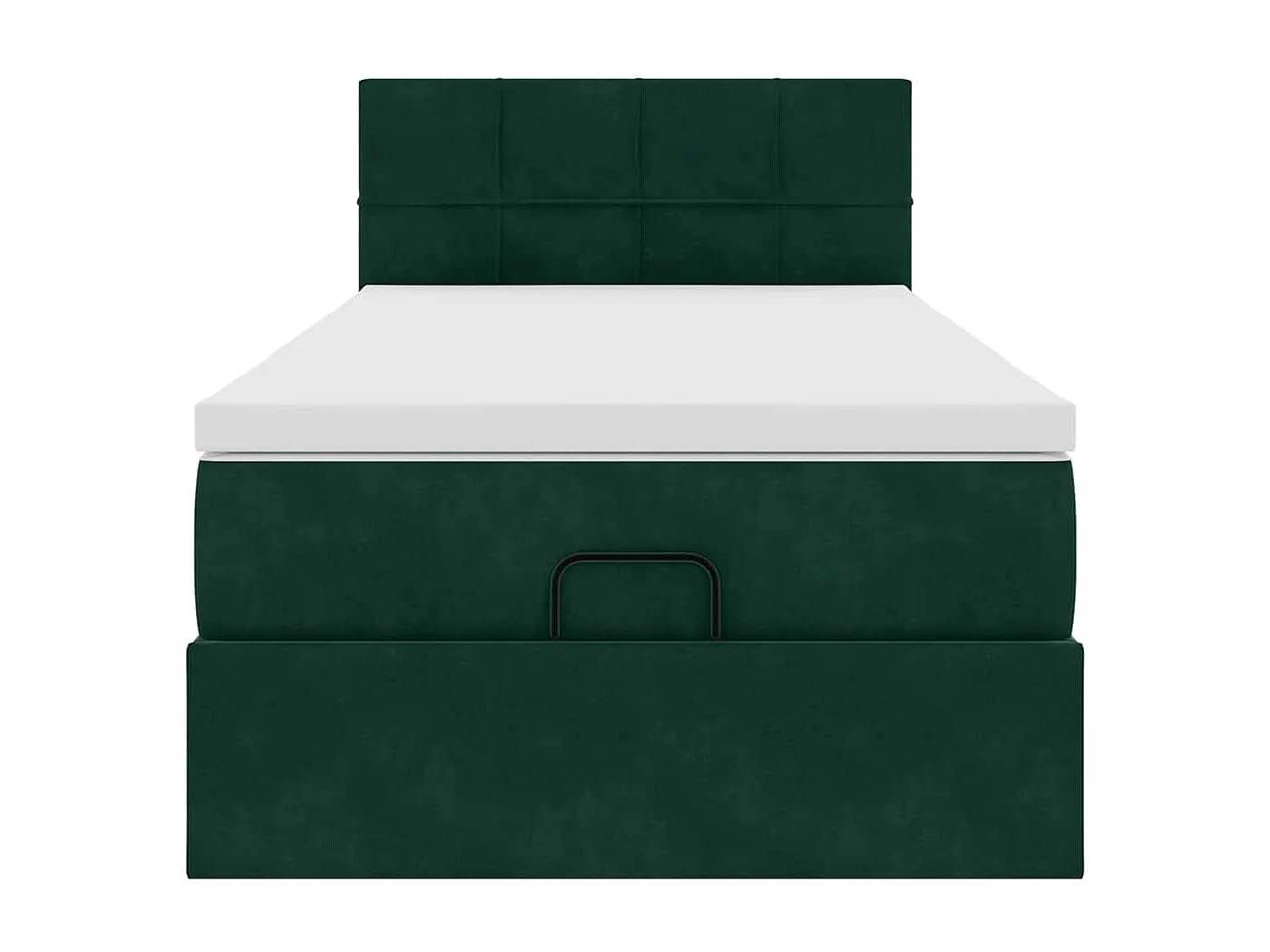 Ottoman bed met matras 90x200cm fluweel donkergroen