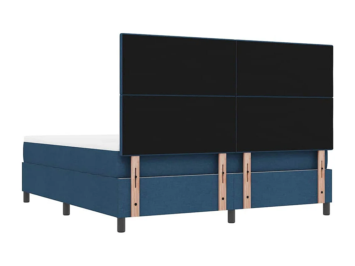 Letto a molle con materasso Blu 180 x 200 cm Tessuto