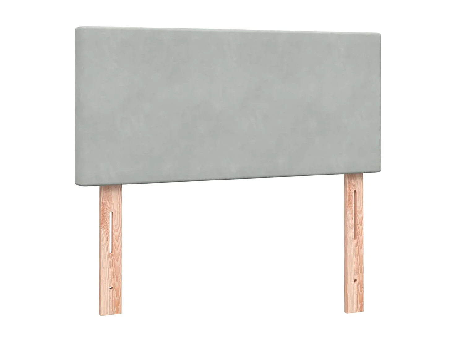 Cama box spring con colchón terciopelo gris claro 90x220 cm