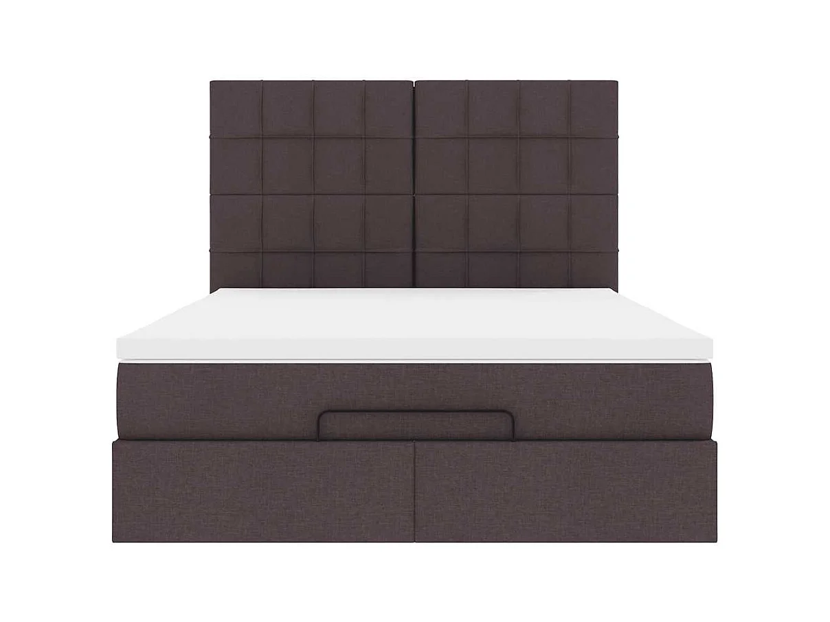 Ottoman bed met matras 140x200cm stof donkerbruin