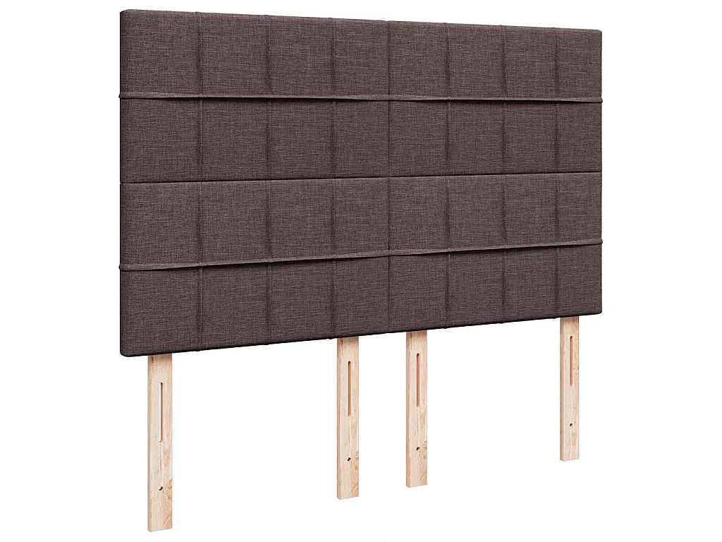 Estructura cama otomana colchón tela marrón oscuro 140x200cm