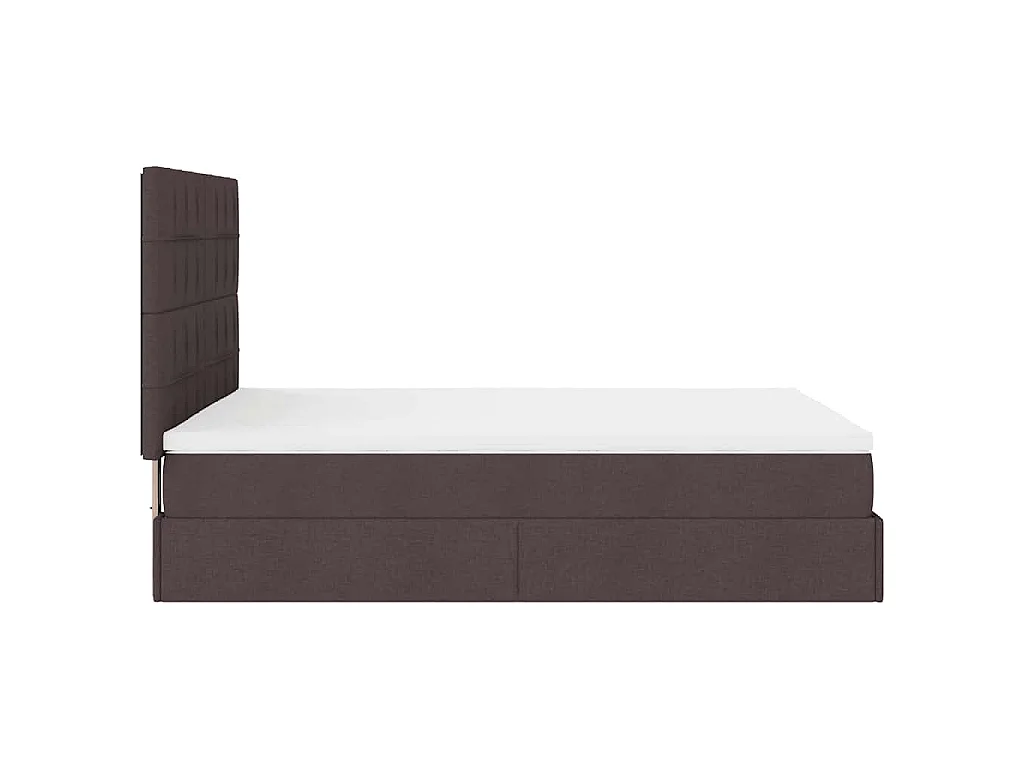 Estructura cama otomana colchón tela marrón oscuro 140x200cm
