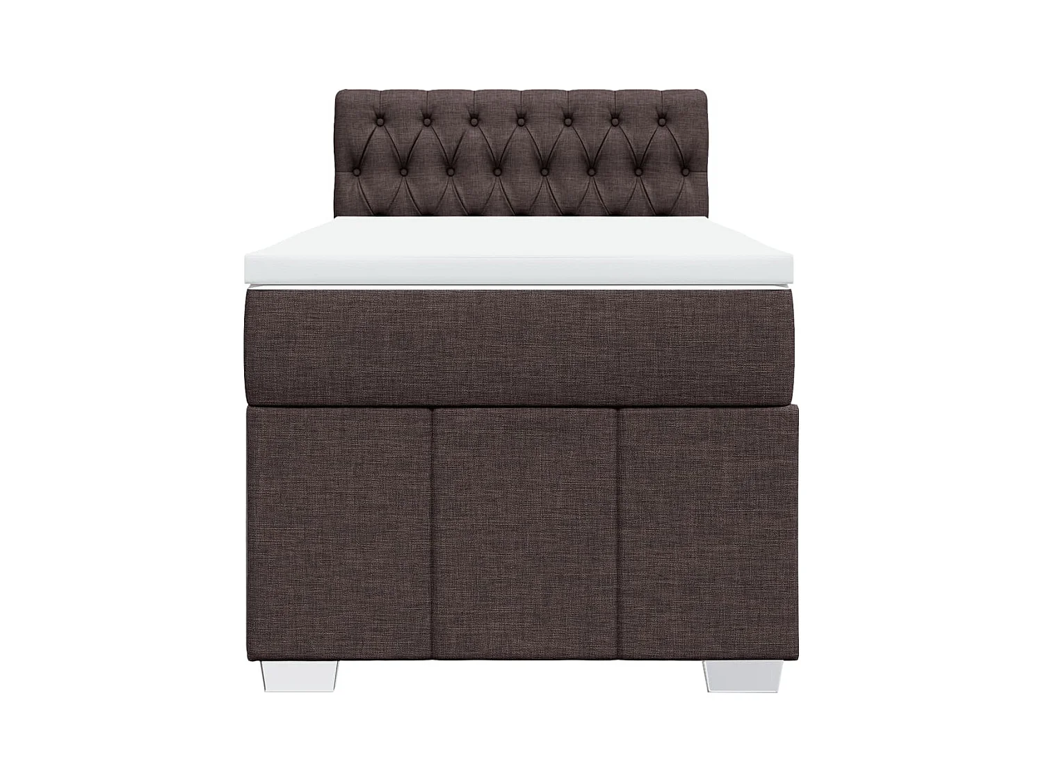 Giroletto a Molle con Materasso Marrone Scuro 100x200cm Tessuto