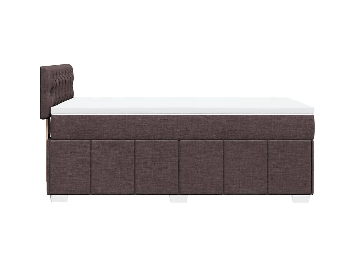 Giroletto a Molle con Materasso Marrone Scuro 100x200cm Tessuto